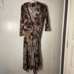 Snake Print Wrap Dress Lily Size Medium